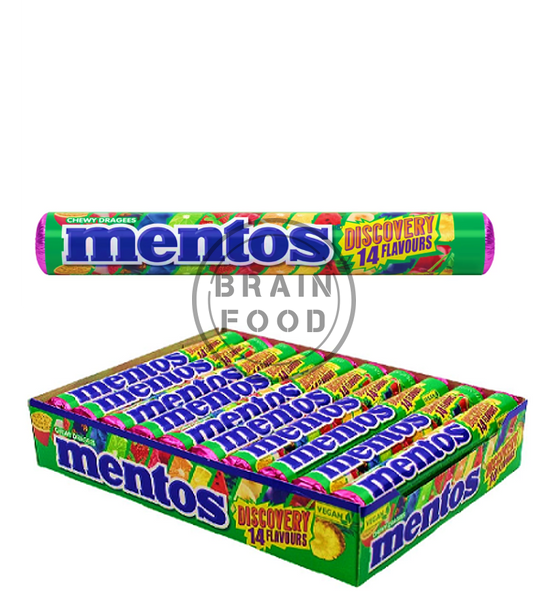 Конфеты жевательные Mentos Discovery, Ментос ассорти 14 фруктовых вкусов, 37,5 г id_4765 фото