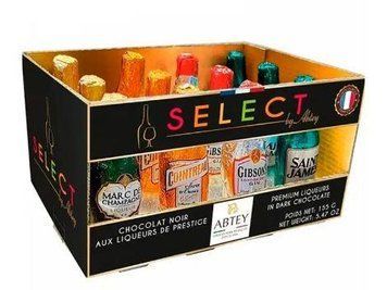 Цукерки Abtey Select Mixed Premium Dark Chocolate Liqueurs Crate (чорний шоколад з алкоголем) 155 г id_3366 фото