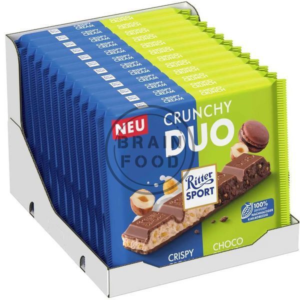 Шоколад Ritter Sport Crunchy Duo Ріттер Спорт хрумкі вершки та шоколадний хруст 218 г id_4501 фото