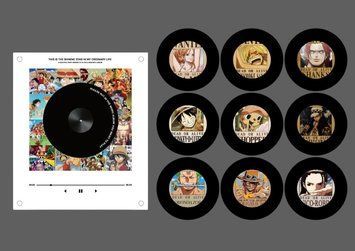 Магнитный проигрыватель на холодильник с саундтреками из Ван Пис One Piece (9 пластинок) id_5142 фото