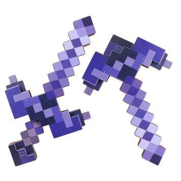 Іграшка-трансформер 2 в 1 &laquo;Алмазна кірка та меч Minecraft зі звуком та підсвічуванням&raquo; фіолетовий (Майнкрафт) id_5301 фото