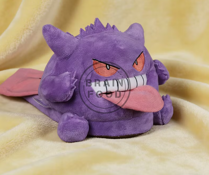 Набор плюшевых тапочек с открытым носком покемон Gengar "Генгар" и милые носки с мультяшным персонажем id_4963 фото