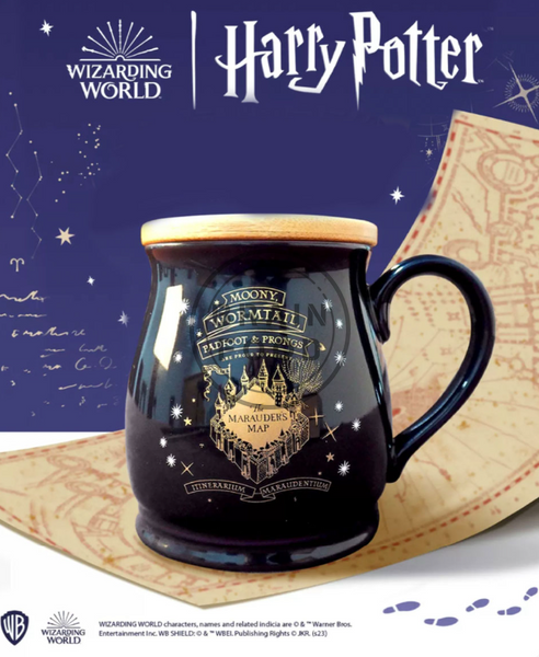 Кружка хамелеон &laquo;Карта Мародеров&raquo; Harry Potter с термоэффектом и деревянной крышкой, 500 мл id_5208 фото