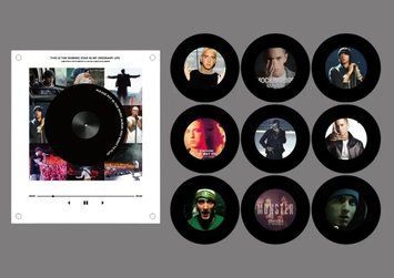 Магнитный проигрыватель на холодильник Eminem Эминем (9 пластинок) id_5098 фото