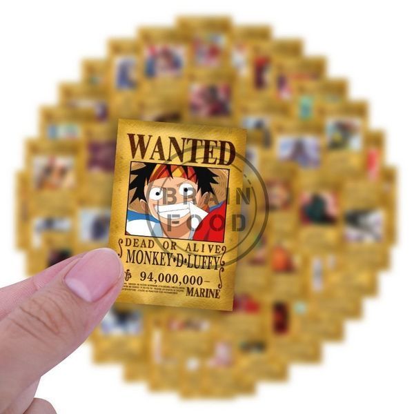 Набір №1 колекційних наклейок Wanted Poster з популярного аніме &laquo;Ван-Піс&raquo; (One Piece) &mdash; 54 шт id_5149 фото