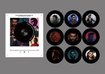 Магнитный проигрыватель на холодильник The Weeknd (9 пластинок) id_5104 фото