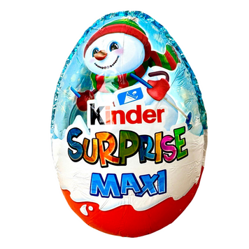 Шоколадне яйце Kinder Maxi 100 г Сніговик (блакитне) id_2820 фото