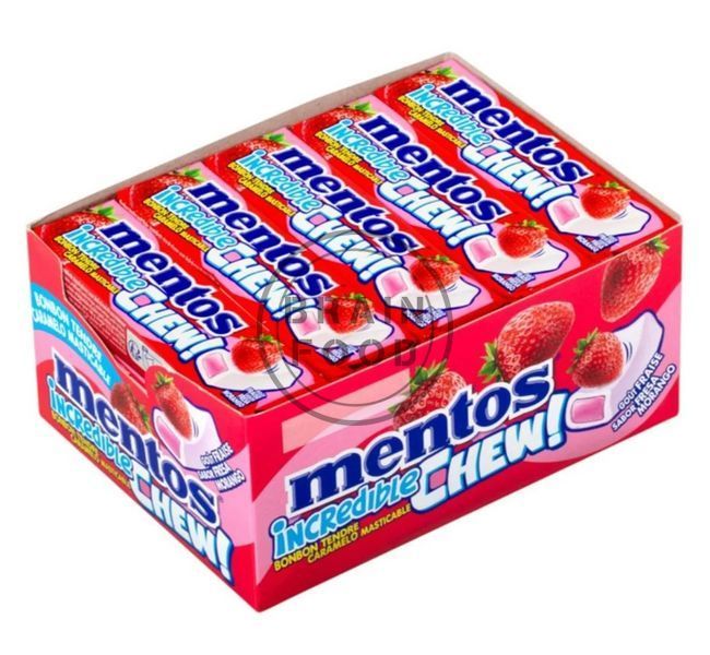 Жевательная резинка Mentos Incredible Chew Strawberry со вкусом клубники 45 г id_4913 фото