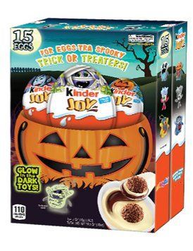 Набор шоколадных яиц Kinder Joy Halloween Хэллоуин Glow in the Dark - Серия светящихся в темноте игрушек (15 шт. по 20 г) id_5303 фото