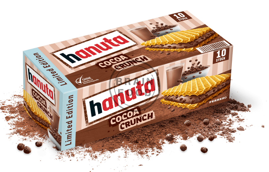 Вафли Ferrero Ханута с какао-хрустящими кусочками Hanuta Cocoa Crunch 10 шт 220г id_5046 фото