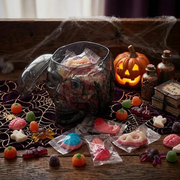Двойной череп Becky's до дня "Halloween" со сладостями 168 г id_5269 фото