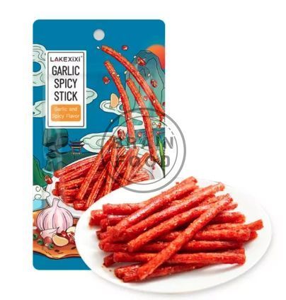 Снек латяо Lakexixi Temper Garlic Latiao Лейкексісі стіки соєвий снек часниково-гострий 26 г id_4812 фото