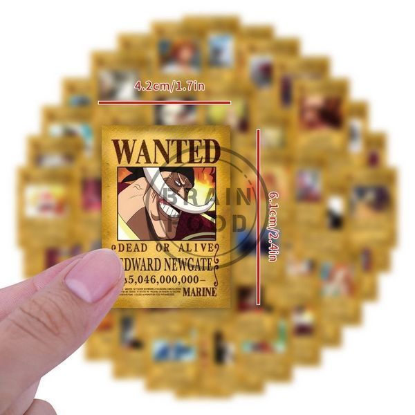 Набор №2 коллекционных наклеек Wanted Poster из популярного аниме &laquo;Ван-Пис&raquo; (One Piece) - 54 шт id_5163 фото