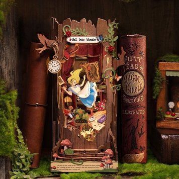 Креативный деревянный 3D пазл Book Nook "Алиса в стране чудес" id_5054 фото