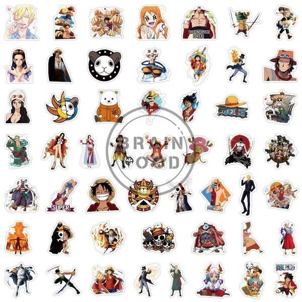 Набір вінілових наклейок "Ван-Піс" One Piece (2 уп х 50 шт) id_5152 фото