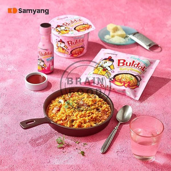 Набор лапши Samyang Buldak Рамен Булдак Карбонара (Острая курица) 650 г -5*130 г id_4771 фото