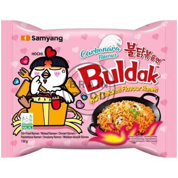 Набор лапши Samyang Buldak Рамен Булдак Карбонара (Острая курица) 650 г -5*130 г id_4771 фото