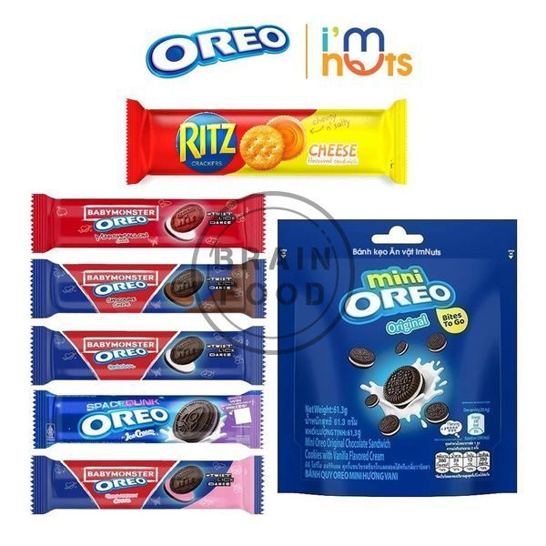 Печиво Oreo BabyMonster Sandwich Cookies with Marshmallow Орео чорні печива - сендвічі з полуничним маршмеллоу 110,4г id_4682 фото