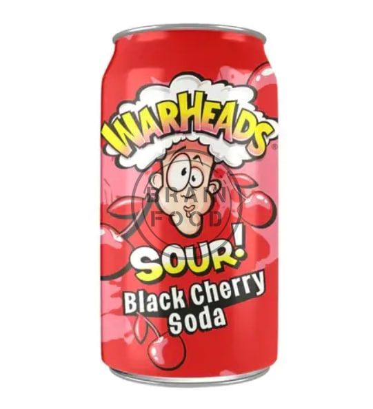 Газований напій WarHeads Sour Black Cherry Soda (чорна вишня-сода), 330 мл id_2078 фото