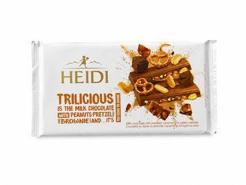 Молочный шоколад Heidi Trilicious с кусочками брауни, арахиса и печенья 180 г id_4930 фото