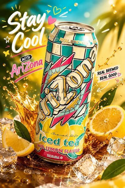 Аризона холодный черный чай со вкусом лимона AriZona Iced Tea Lemon 650 мл id_4992 фото