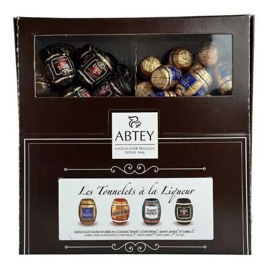 Шоколадні цукерки Abtey Les Tonnelets a la Liqueur бочки з лікером