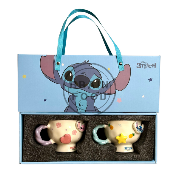 Стильний набір керамічних чашок Disney Lilo and Stitch (Янгол та Стіч) 2 шт х 350 мл id_4763 фото
