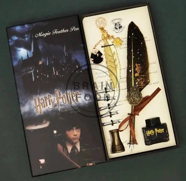 Набір для каліграфії Гаррі Поттер Harry Potter (Перова ручка, чорнило, закладка) &mdash; Пуффендуй id_5075 фото