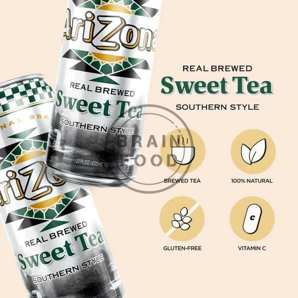 Аризона холодный сладкий чай AriZona Real Brewed Sweet Tea 650 мл id_5001 фото