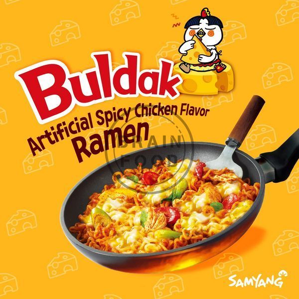 Набір локшини Samyang Hot Chicken Buldak Ramen Рамен Булдак зі смаком сиру (Гостра курка) 650 г - 5*130 г id_4775 фото