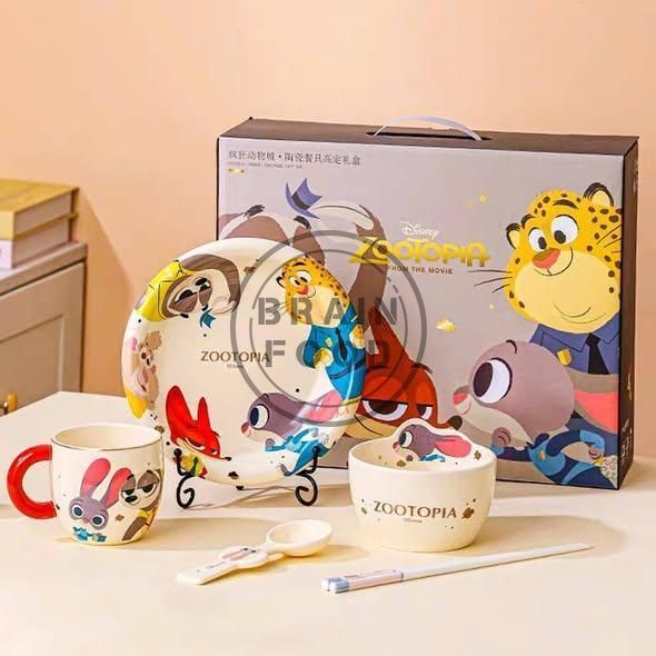 Роскошный подарочный набор посуды Disney &laquo;Zootopia&raquo; Зверополис из керамики на одну персону id_4840 фото